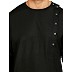 Designer round neck kurta with side slits- Black Designer round neck kurta with side slits- Black